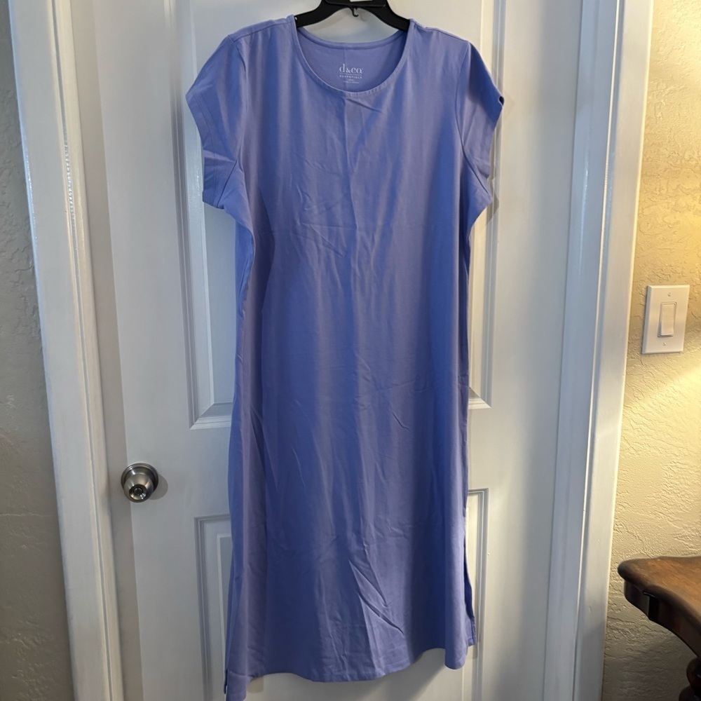 Denim & Co Essentials Perfect Jersey Midi Dress Sz XL Violet - Picture 2 of 7
